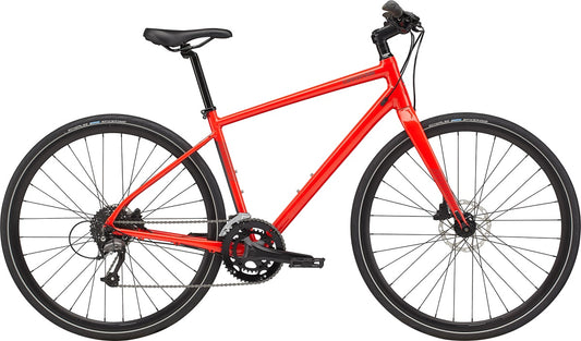 Une photo côté transmission du Cannondale Quick disc 3 2022 couleur Rally red